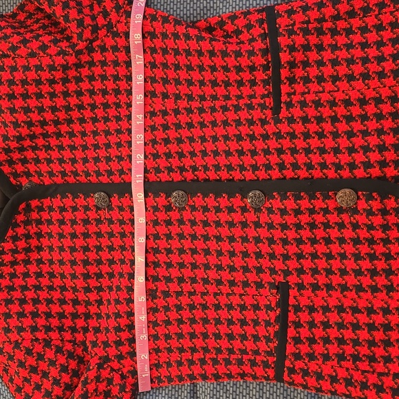 Alfred Dunner Blazer Woman's Size 10 Houndstooth Red and Black - Picture 11 of 12